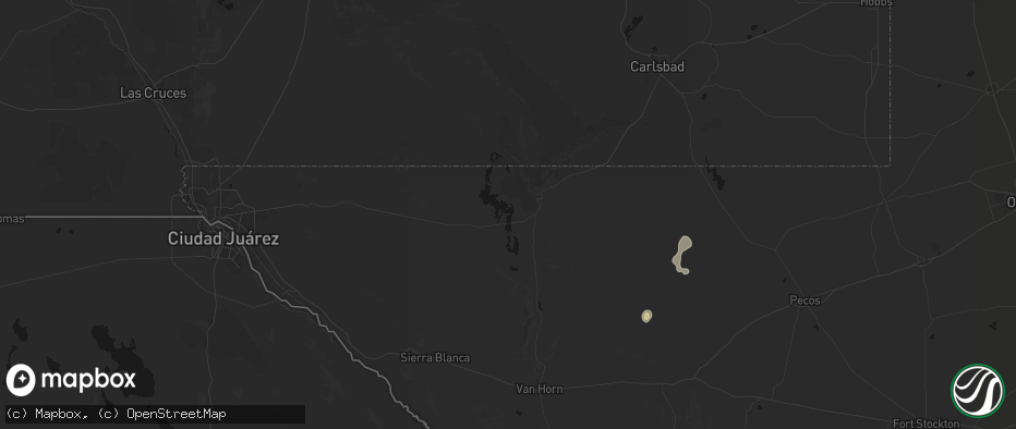 Hail map in Salt Flat, TX on June 4, 2026