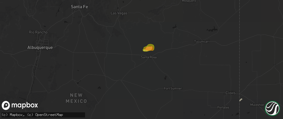 Hail map in Santa Rosa, NM on June 4, 2026