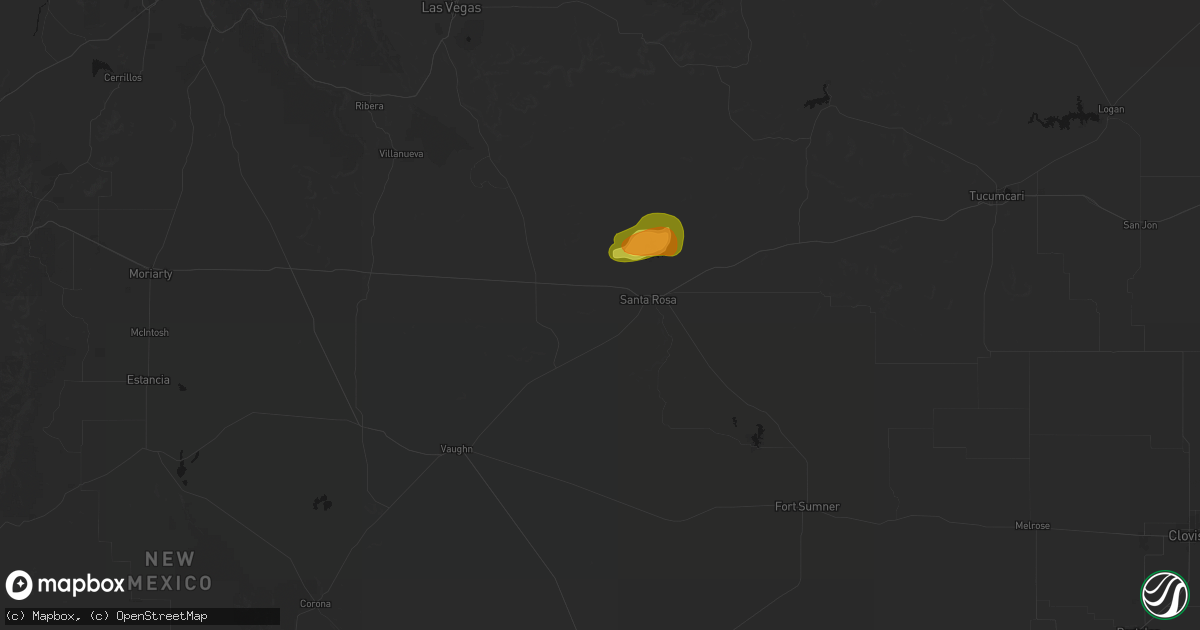 Hail map in Santa Rosa, NM on June 4, 2026