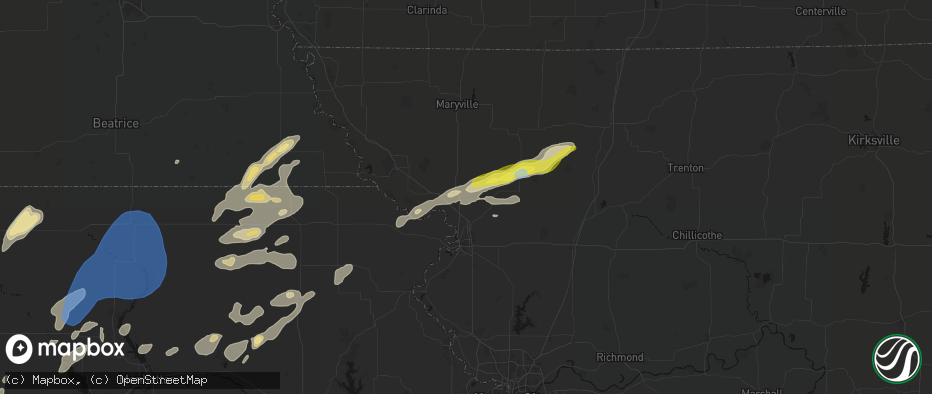 Hail map in Savannah, MO on June 4, 2026