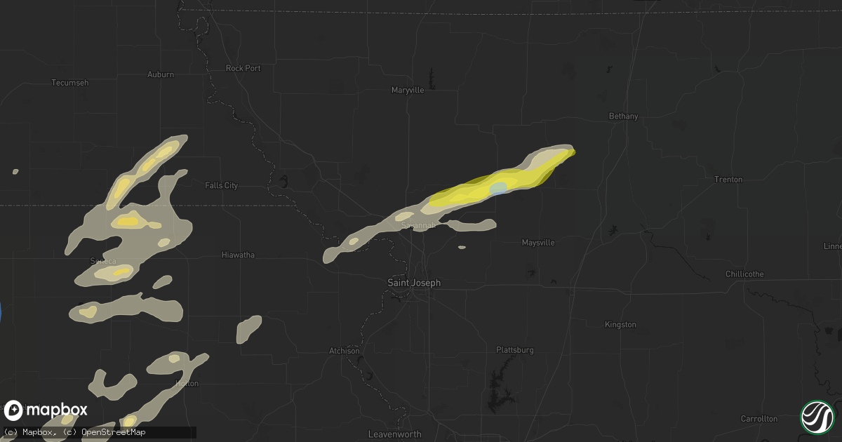 Hail map in Savannah, MO on June 4, 2026