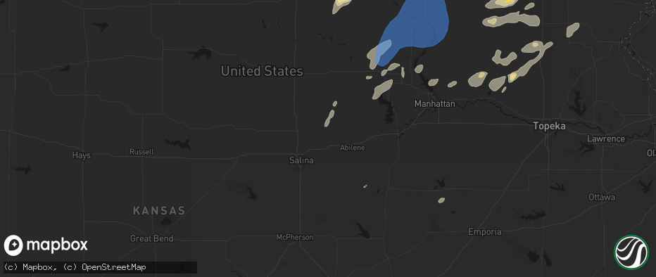 Hail map in Solomon, KS on June 4, 2026