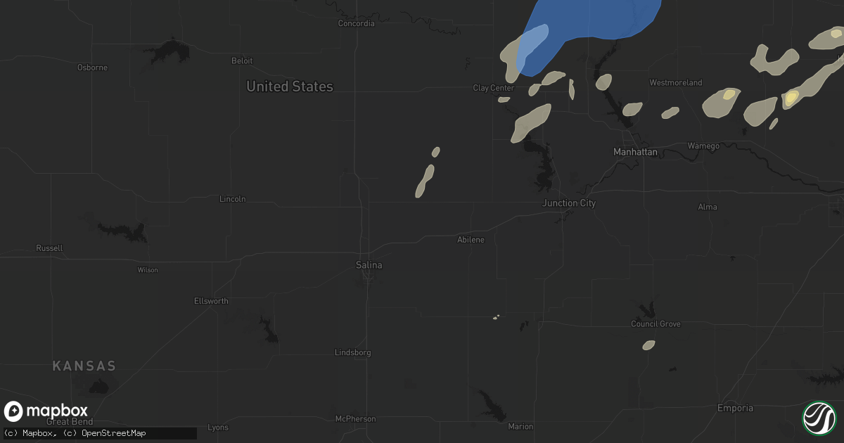 Hail map in Solomon, KS on June 4, 2026