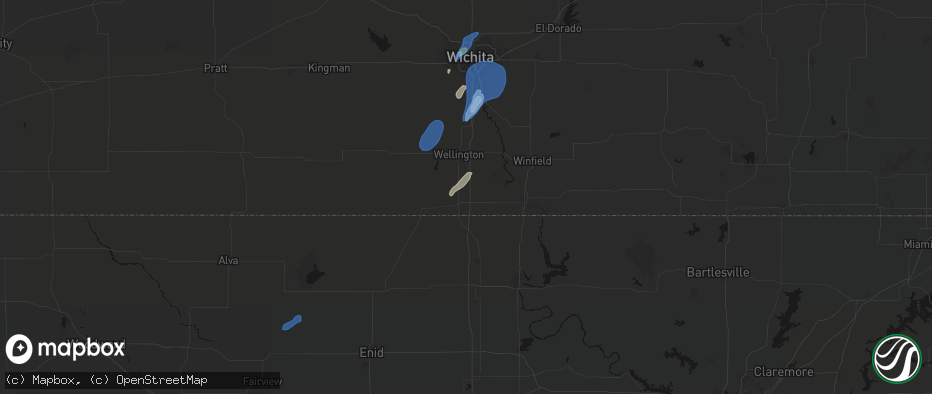 Hail map in South Haven, KS on June 4, 2026