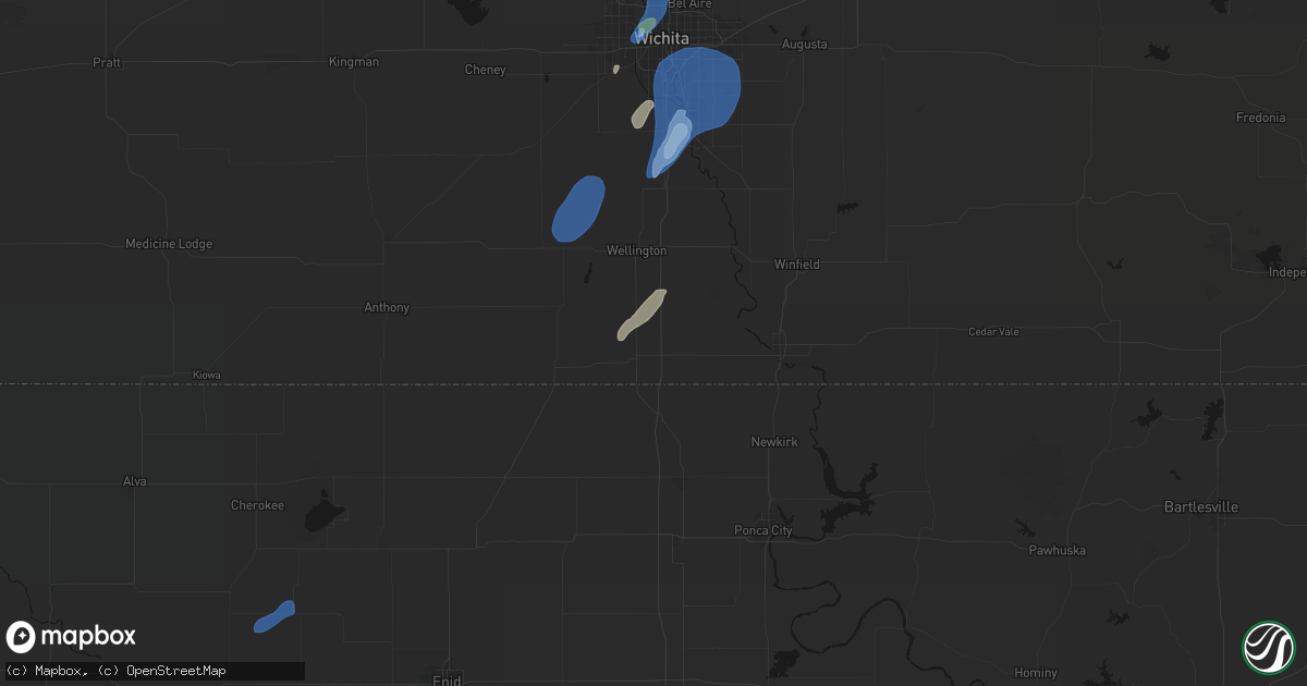 Hail map in South Haven, KS on June 4, 2026