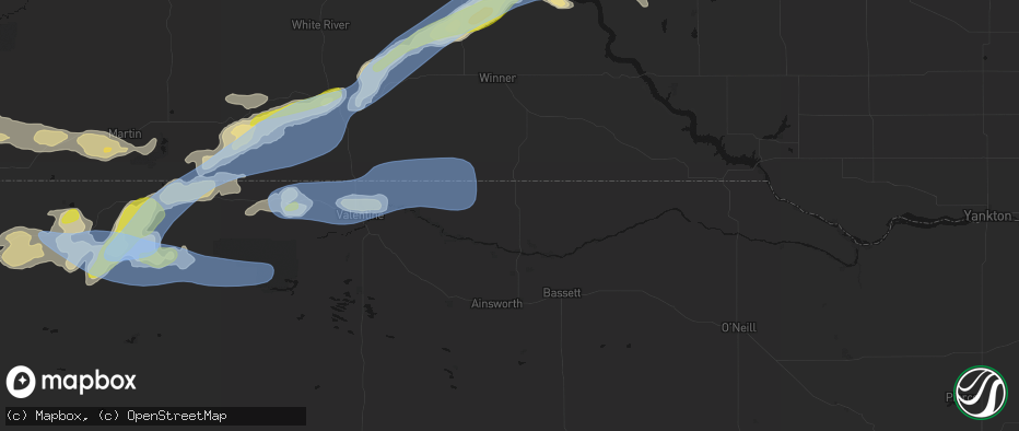 Hail map in Springview, NE on June 4, 2026