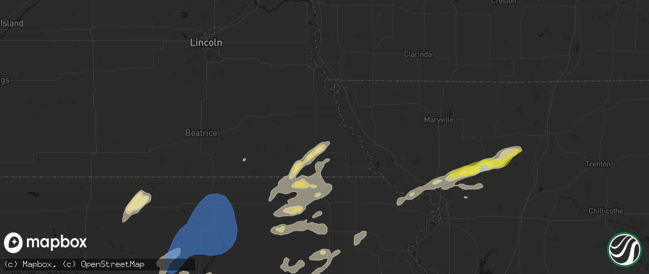 Hail map in Stella, NE on June 4, 2026