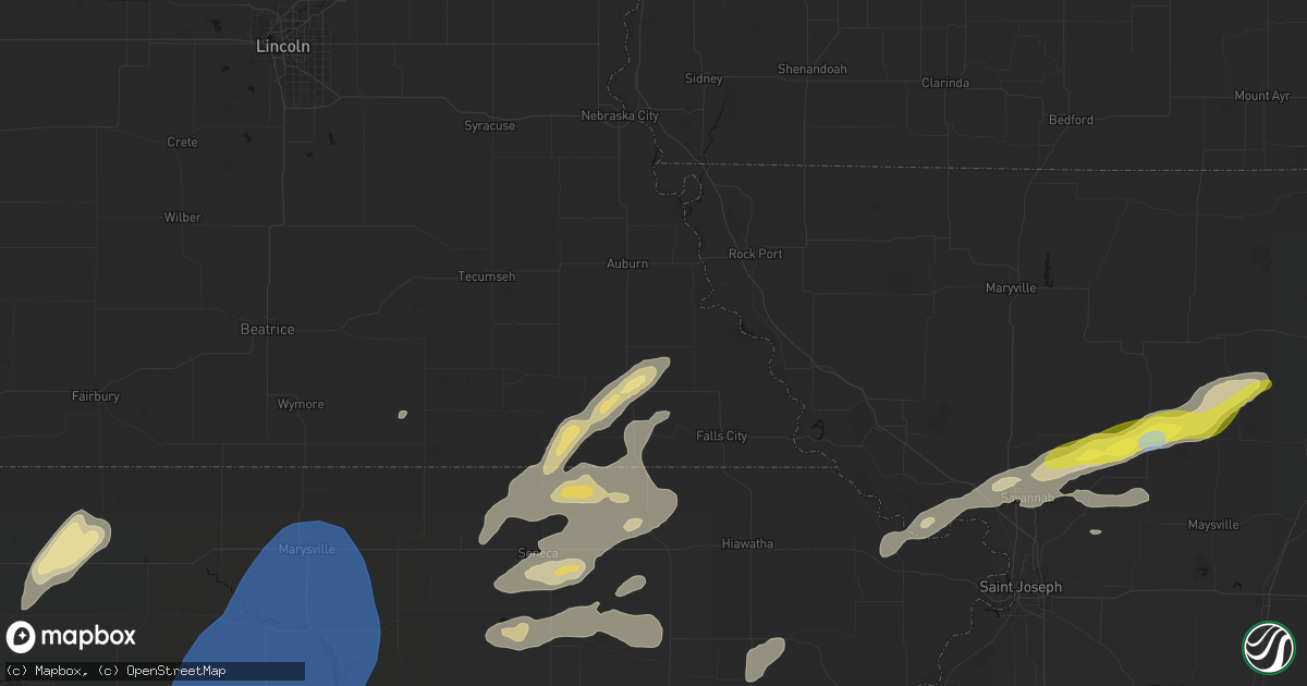 Hail map in Stella, NE on June 4, 2026