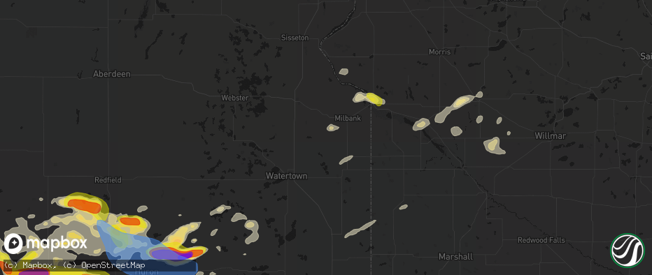 Hail map in Stockholm, SD on June 4, 2026