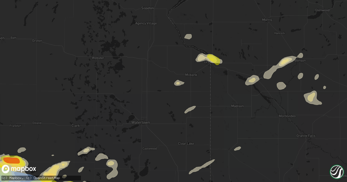 Hail map in Stockholm, SD on June 4, 2026