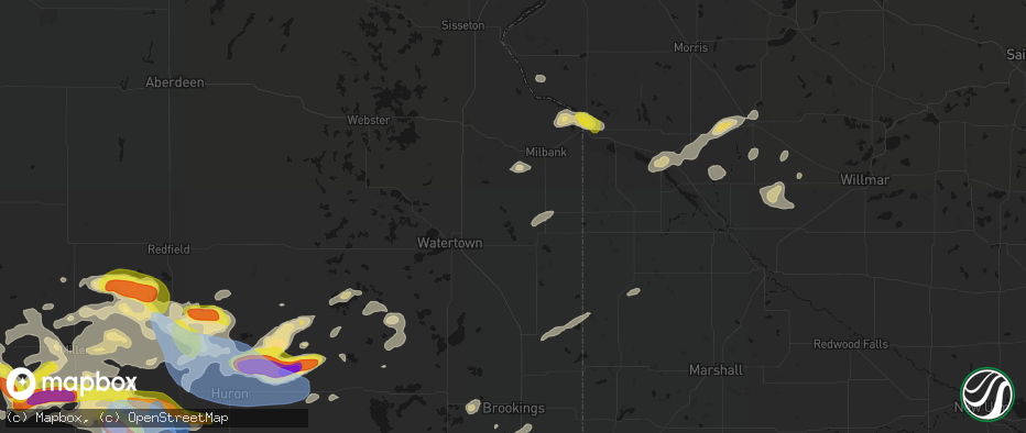 Hail map in Strandburg, SD on June 4, 2026