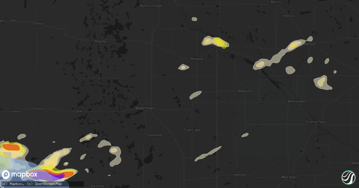 Hail map in Strandburg, SD on June 4, 2026