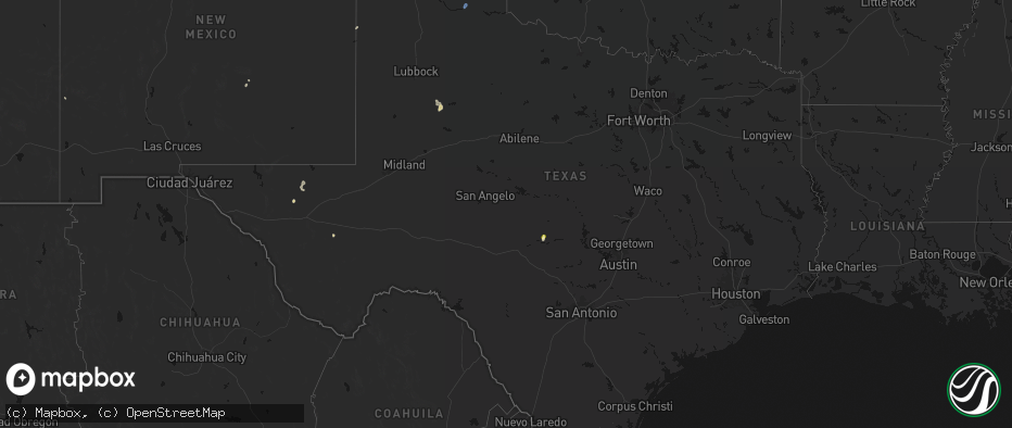 Hail map in Texas on June 4, 2026