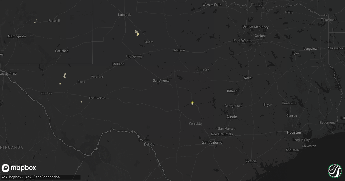 Hail map in Texas on June 4, 2026