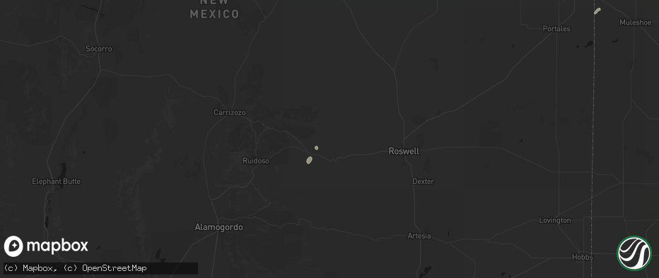 Hail map in Tinnie, NM on June 4, 2026