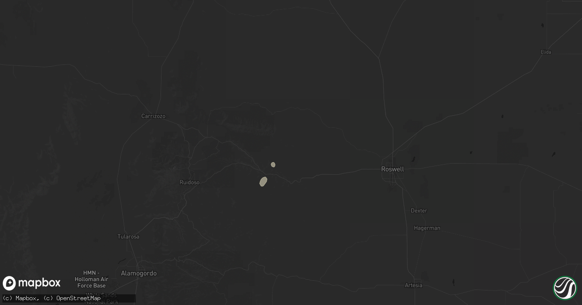 Hail map in Tinnie, NM on June 4, 2026