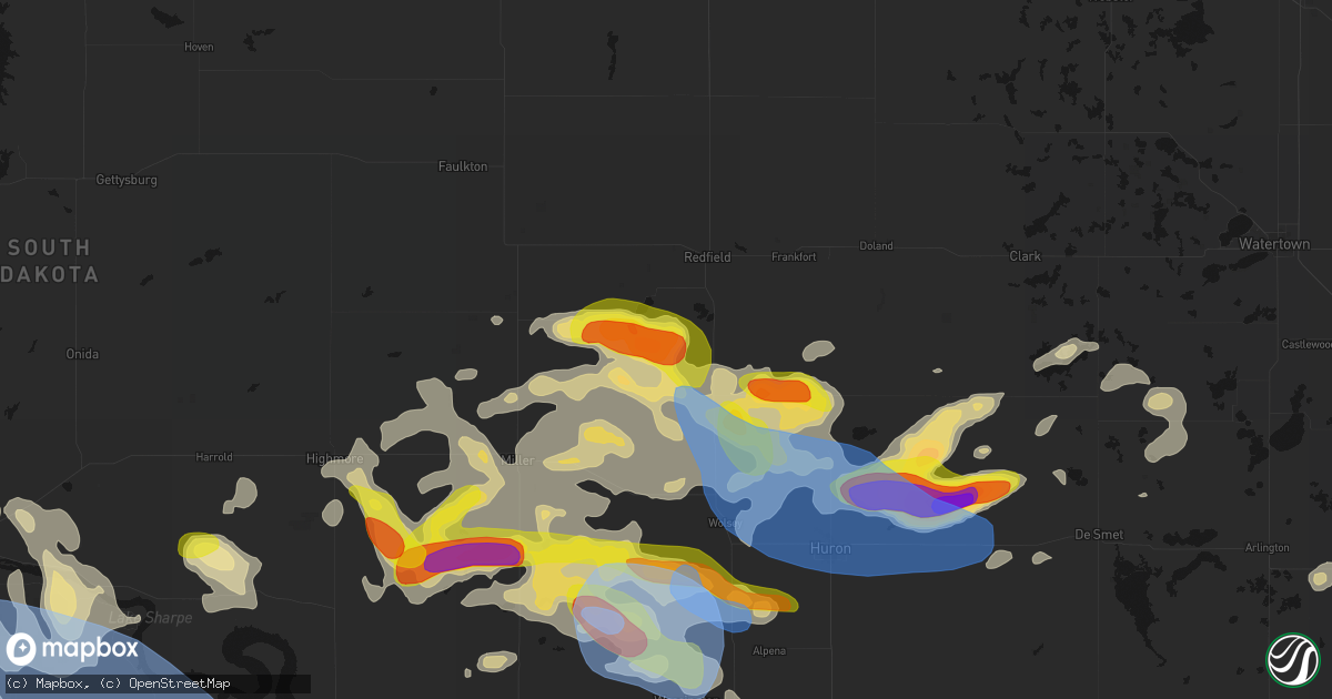 Hail map in Tulare, SD on June 4, 2026