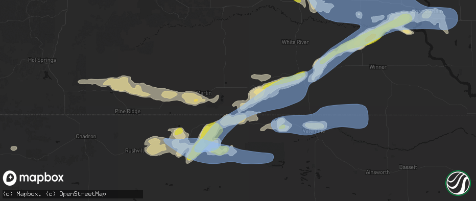 Hail map in Tuthill, SD on June 4, 2026