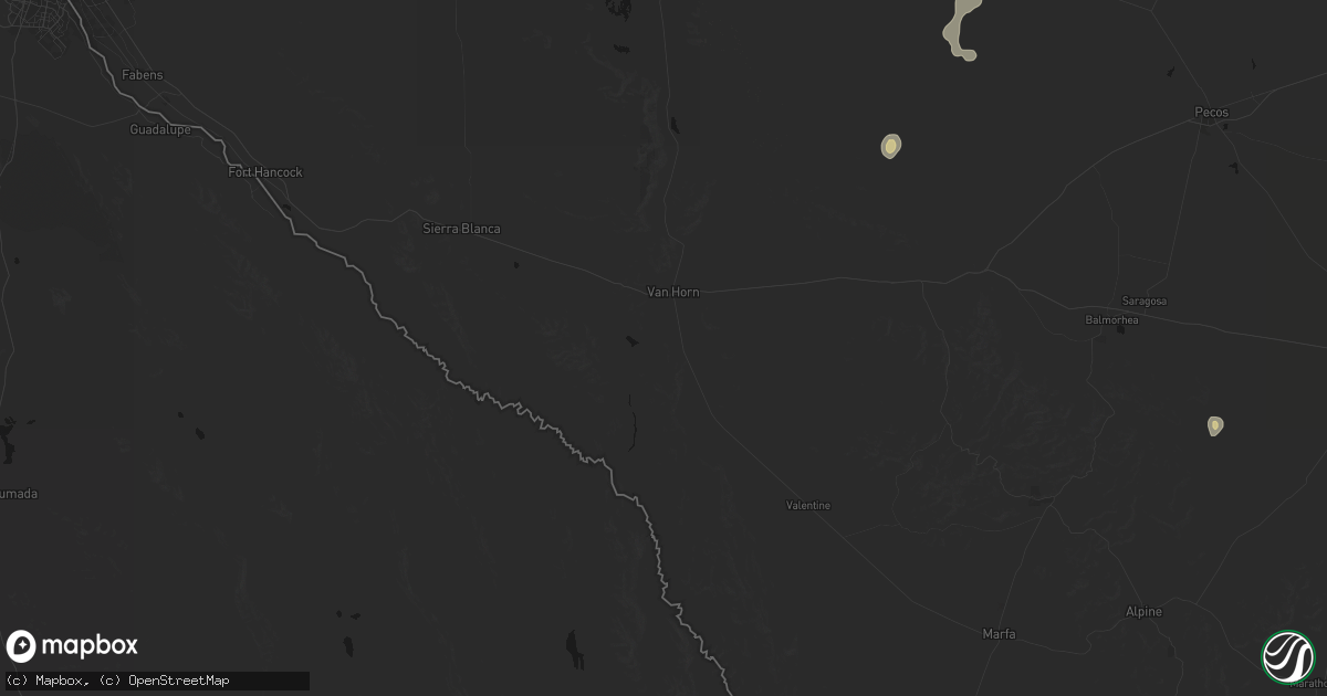 Hail map in Van Horn, TX on June 4, 2026