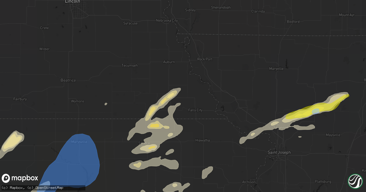 Hail map in Verdon, NE on June 4, 2026