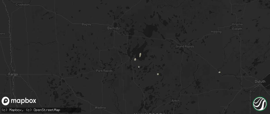 Hail map in Walker, MN on June 4, 2026