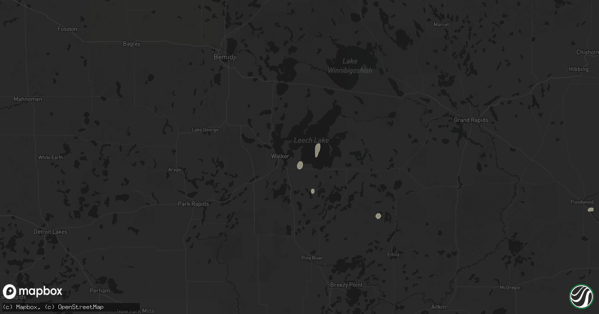 Hail map in Walker, MN on June 4, 2026