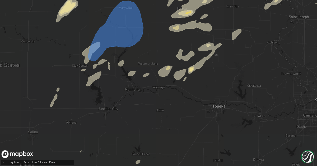 Hail map in Wamego, KS on June 4, 2026