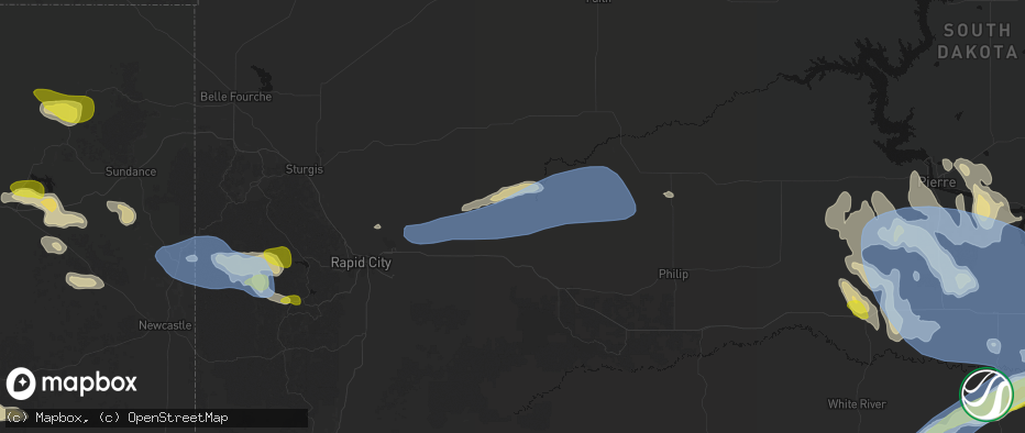 Hail map in Wasta, SD on June 4, 2026