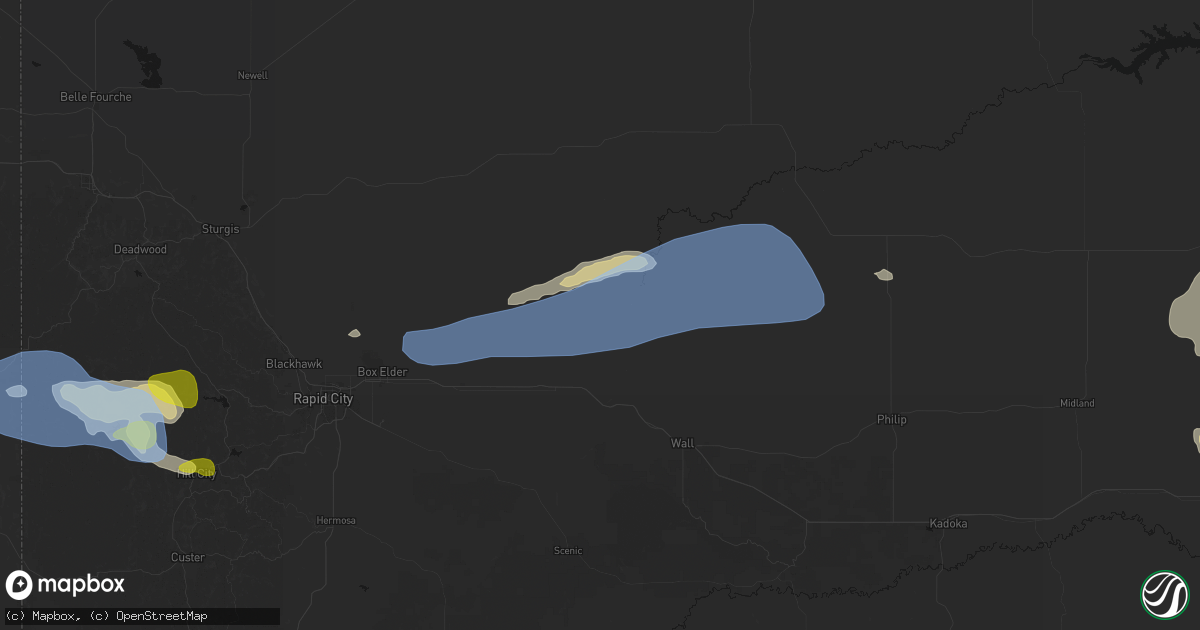 Hail map in Wasta, SD on June 4, 2026