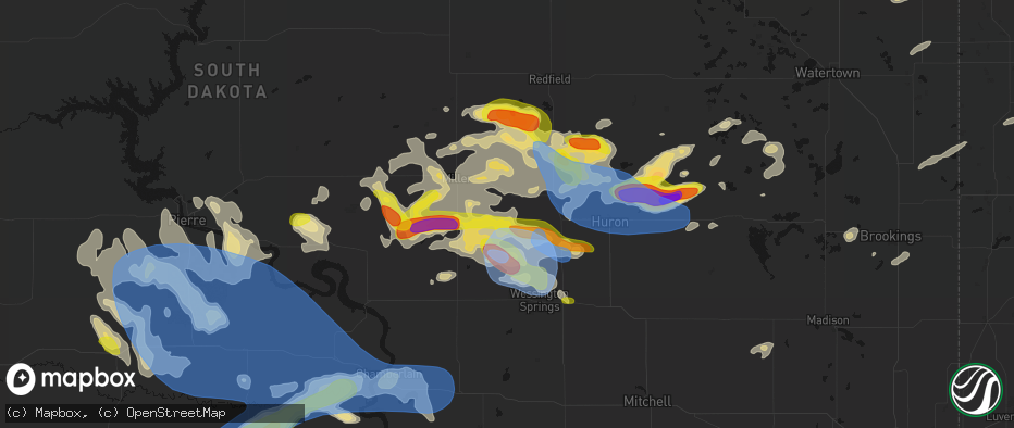 Hail map in Wessington, SD on June 4, 2026