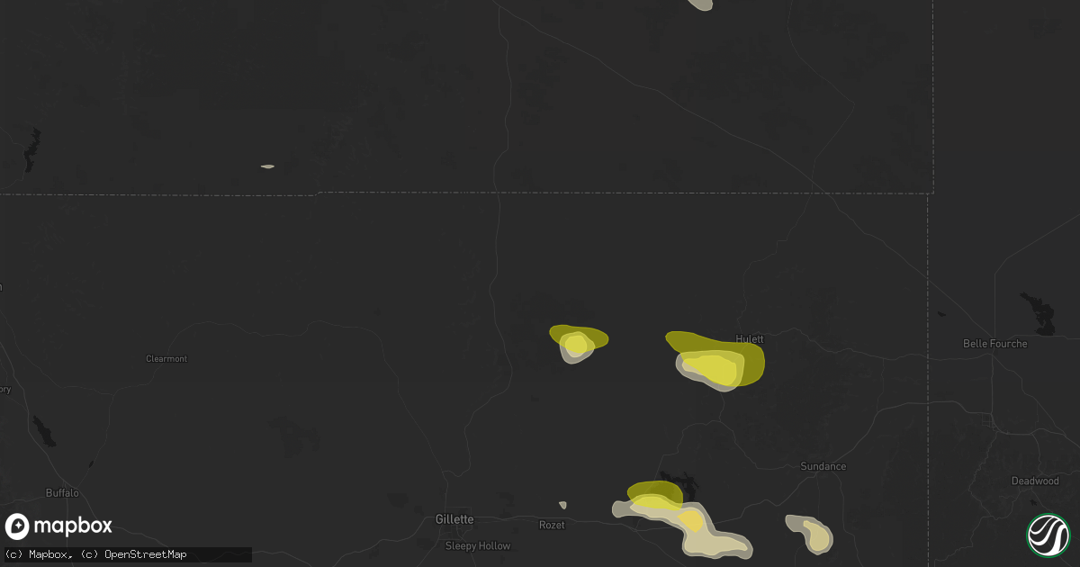 Hail map in Weston, WY on June 4, 2026