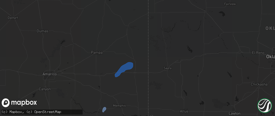 Hail map in Wheeler, TX on June 4, 2026