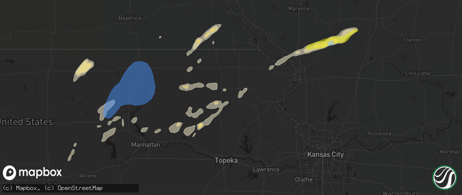 Hail map in Whiting, KS on June 4, 2026