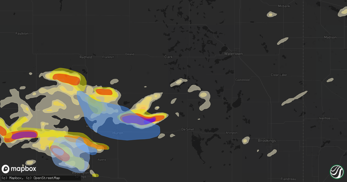 Hail map in Willow Lake, SD on June 4, 2026
