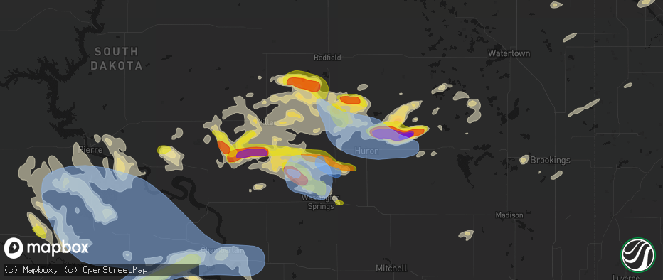 Hail map in Wolsey, SD on June 4, 2026