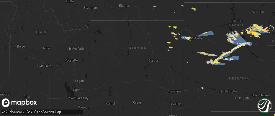 Hail map in Wyoming on June 4, 2026