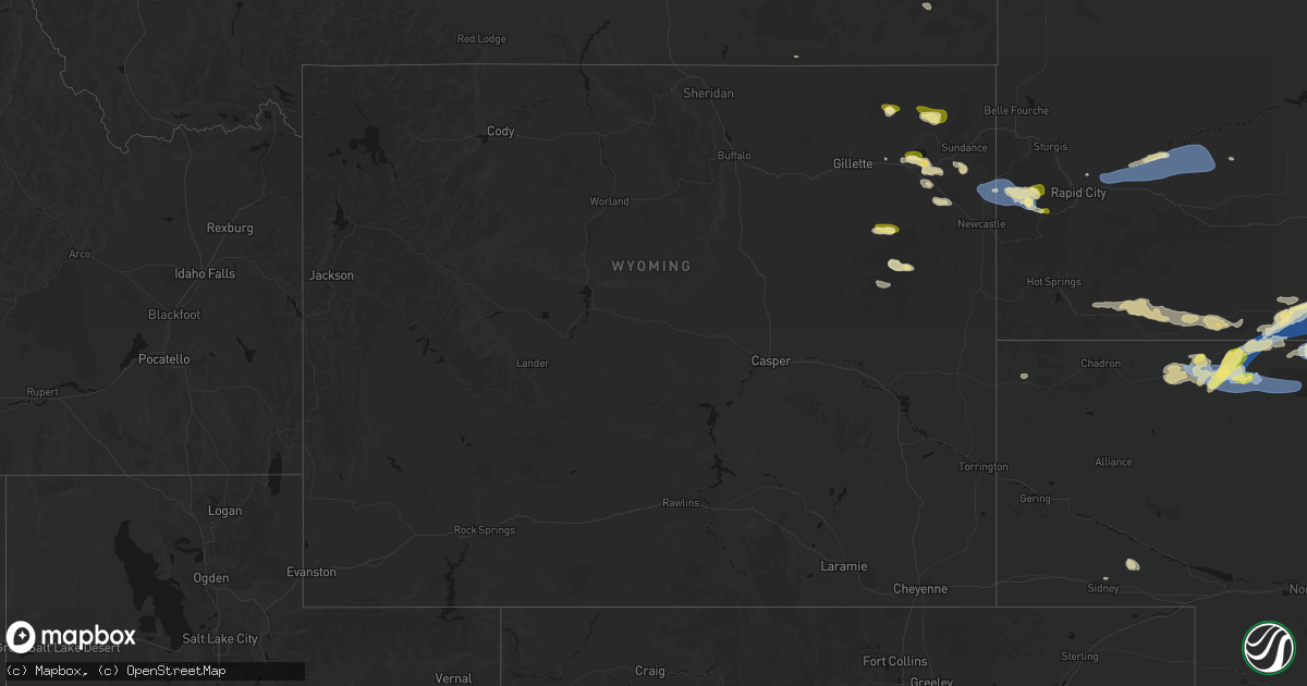 Hail map in Wyoming on June 4, 2026