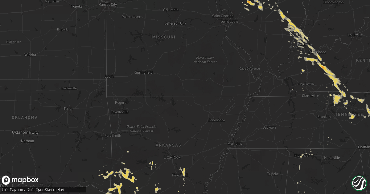 Hail map on June 5, 2011