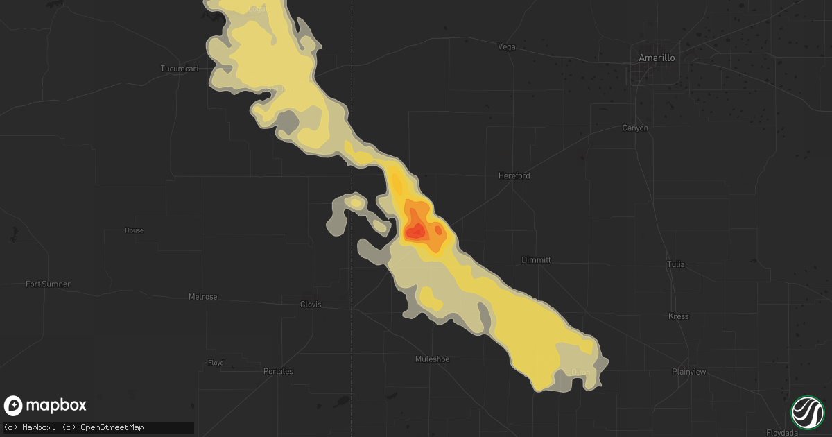 Hail map in Friona, TX on June 5, 2013