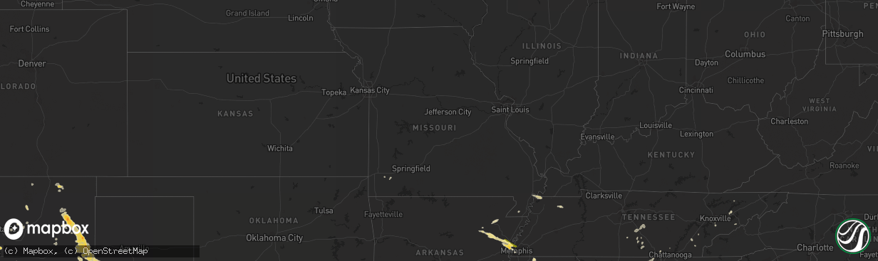 Hail map in Missouri on June 5, 2013