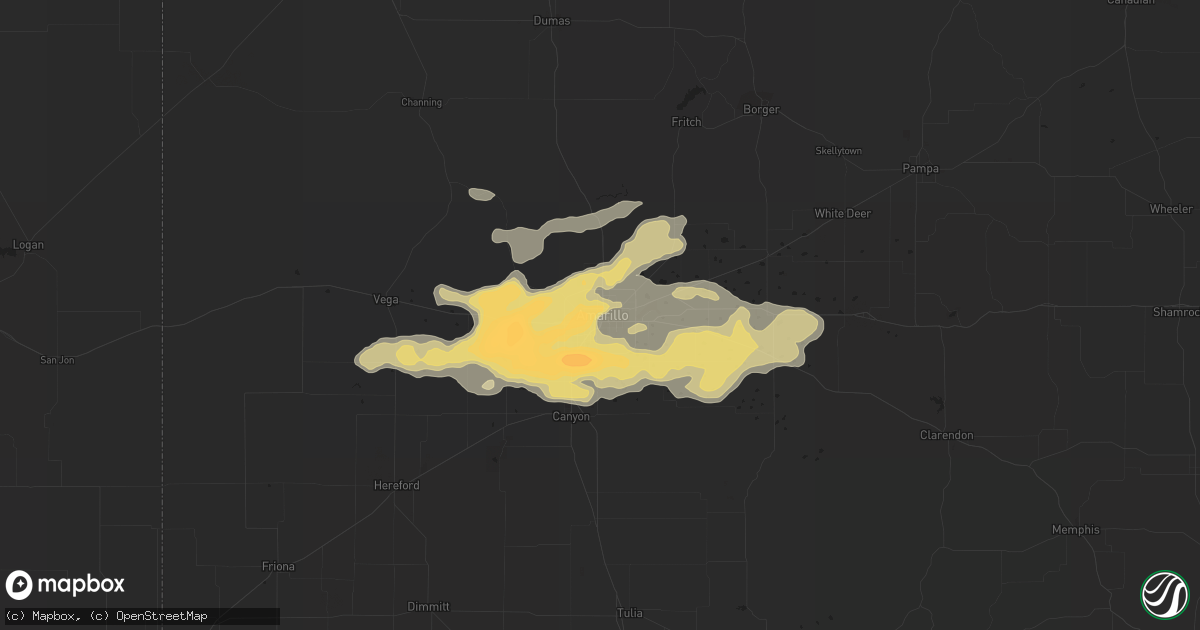 Hail map in Amarillo, TX on June 5, 2014