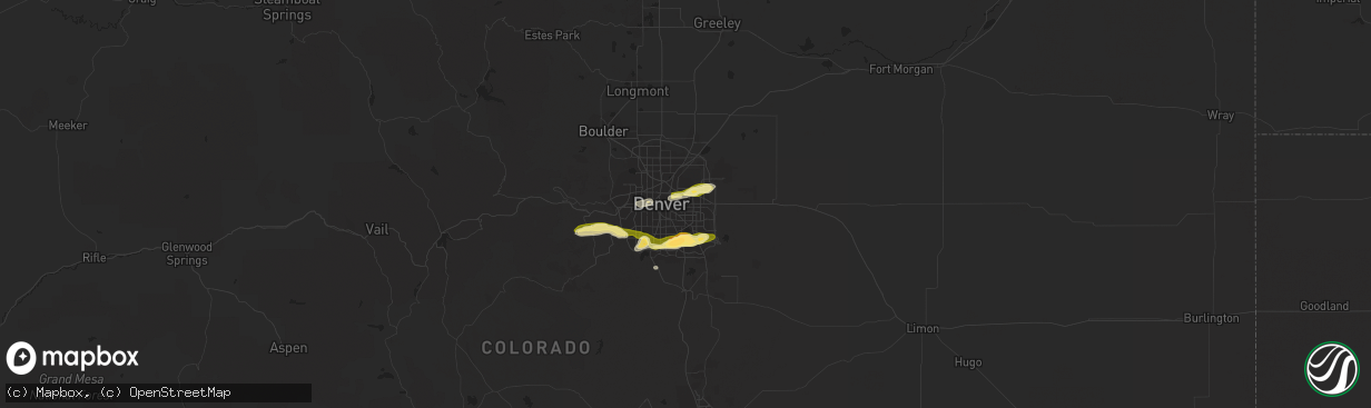 Hail map in Aurora, CO on June 5, 2014