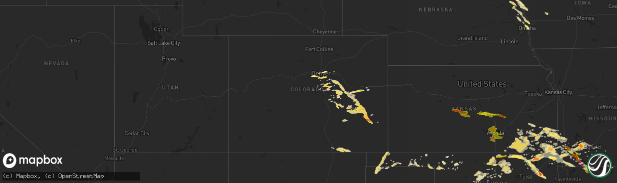 Hail map in Colorado on June 5, 2014