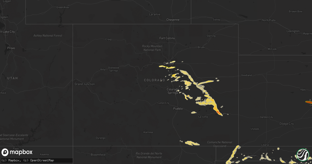 Hail map in Colorado on June 5, 2014