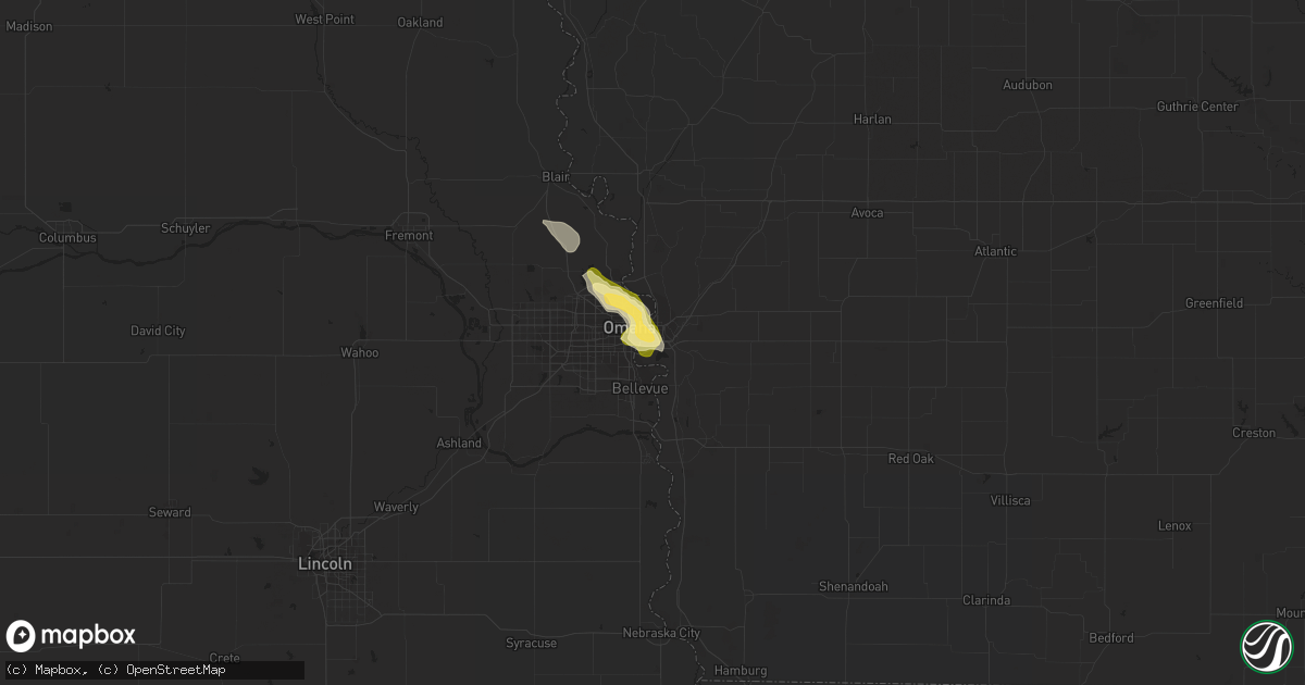 Hail map in Council Bluffs, IA on June 5, 2014