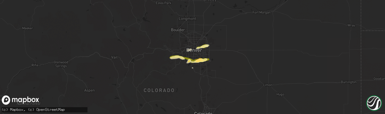 Hail map in Englewood, CO on June 5, 2014