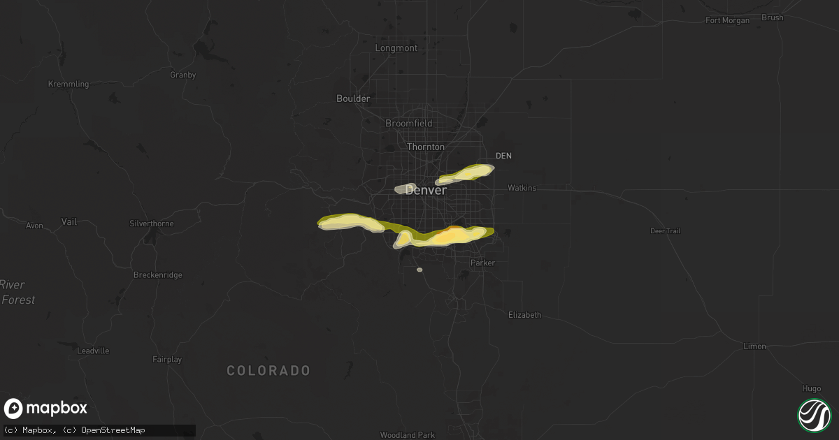 Hail map in Englewood, CO on June 5, 2014
