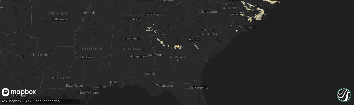 Hail map in Georgia on June 5, 2014