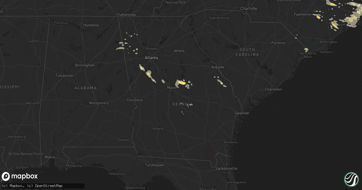Hail map in Georgia on June 5, 2014