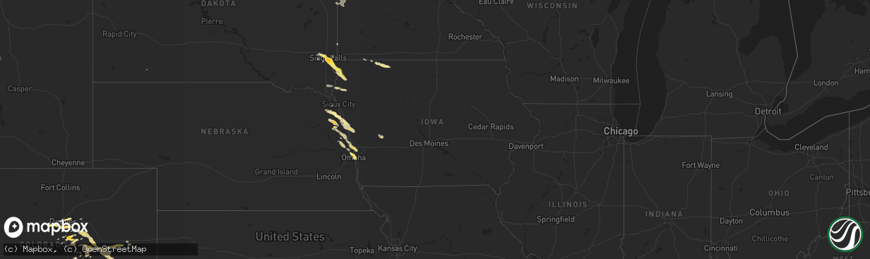 Hail map in Iowa on June 5, 2014